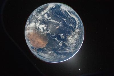 Full Earth with Africa and Moon